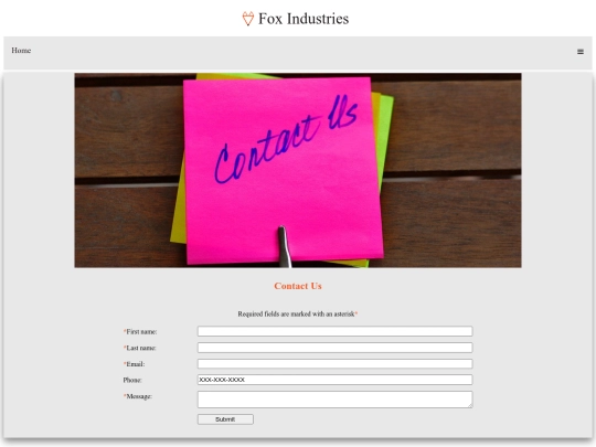 fox_industries/contact screenshot