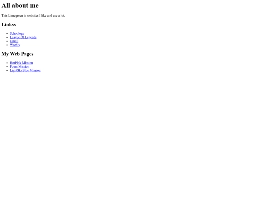 Links screenshot