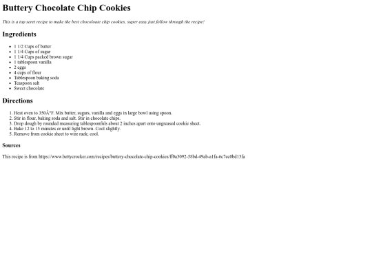 Recipe screenshot