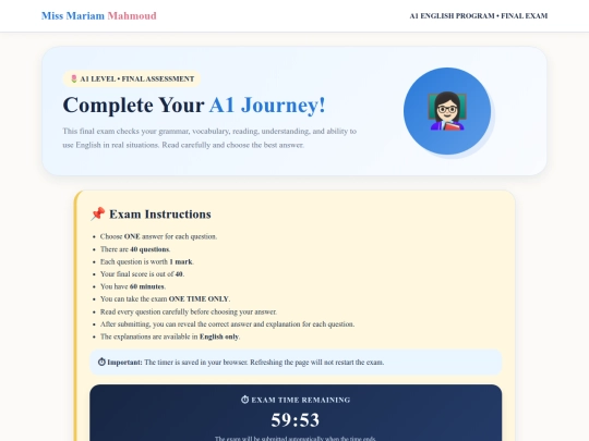 a1-program-finalexam-ms-mariam-mahmoud screenshot