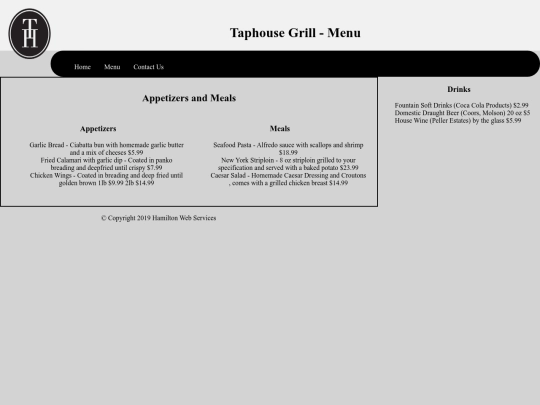 menu screenshot