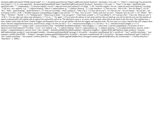 Chatbot screenshot