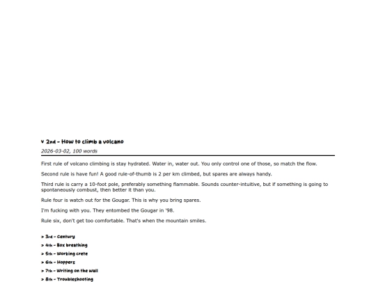 thingchal26/march/how-to-climb-a-volcano screenshot