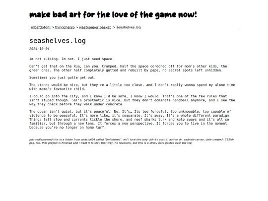 thingchal26/wastepaper-basket/seashelves screenshot