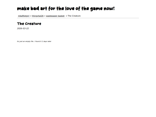thingchal26/wastepaper-basket/the-creature screenshot