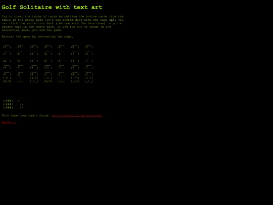 AsciiGolfSolitaire screenshot