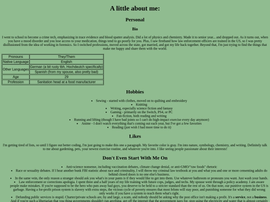 aboutme screenshot