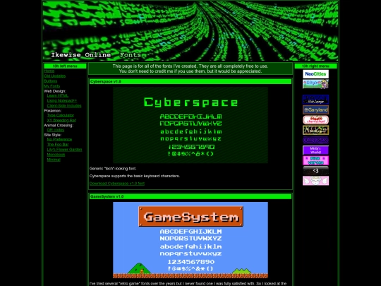 fonts screenshot
