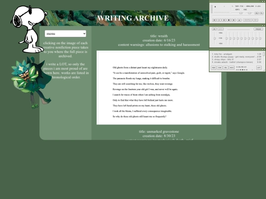 writing screenshot