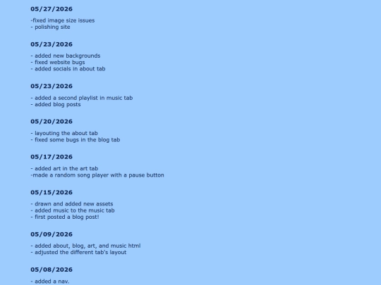 changelog screenshot