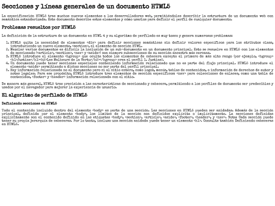 Modulo+1/SeccionesylneasgeneralesdeundocumentoHTML5 screenshot