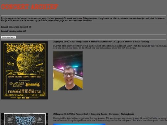 verzamelingen/concerten screenshot
