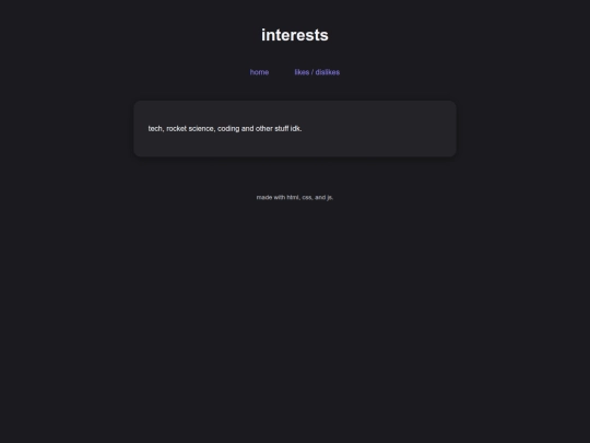 interests screenshot