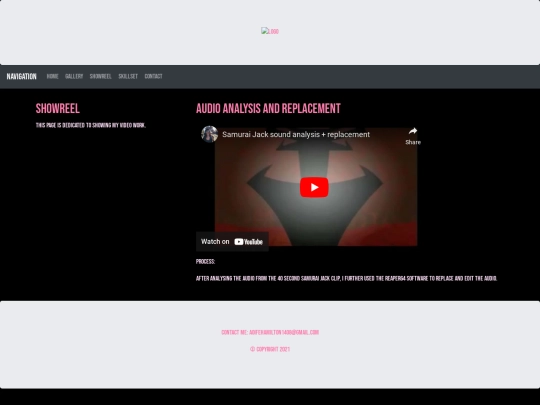 portfoliosite/showreel screenshot