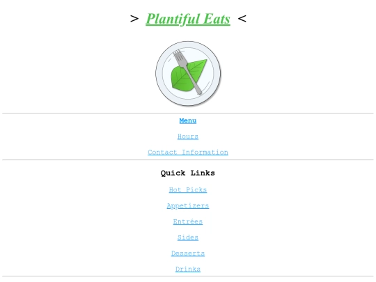 menu screenshot