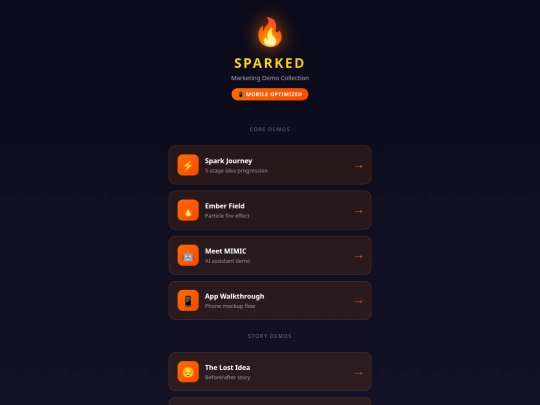 Golden Demo/Index/sparked-mobile-demos/Mobile marketing/Phone friendley marketing/sparked-marketing-enhanced screenshot