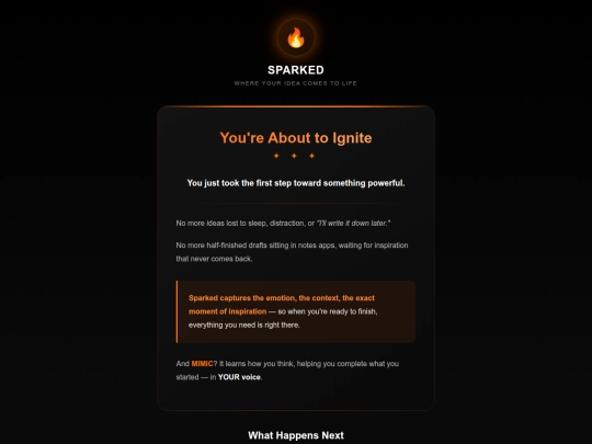 sparked-beta-email screenshot