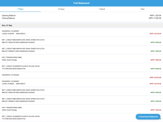kumari-bank/history screenshot