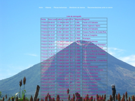 indexMonitoreo de sismos screenshot