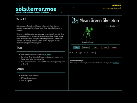 compendium/meangreenskeleton screenshot