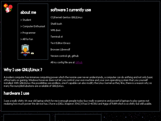 pages/about screenshot