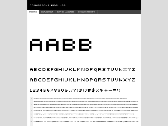 fonts/000webfont-demo screenshot