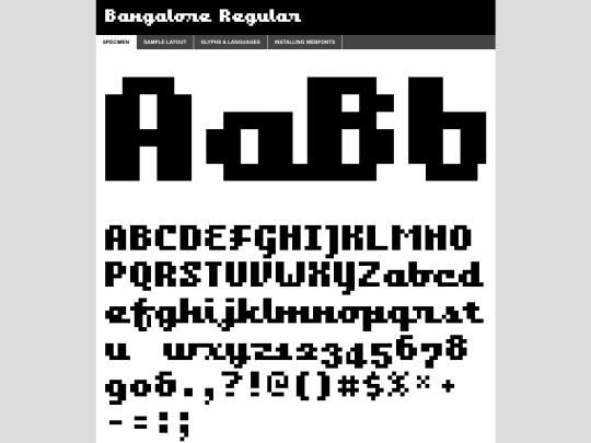 fonts/bangalore-demo screenshot