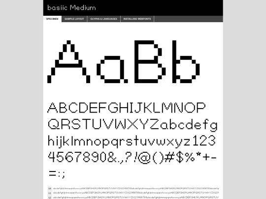 fonts/basiic-demo screenshot