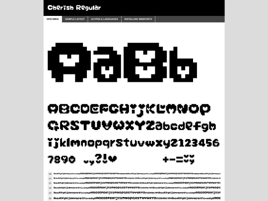 fonts/cherish-demo screenshot