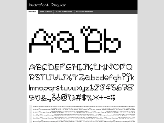 fonts/heartfont-demo screenshot