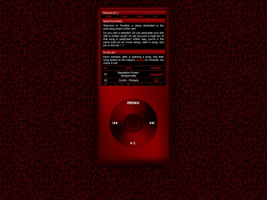 cliques/tracklist screenshot