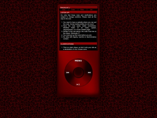 cliques/tracklist/rules screenshot