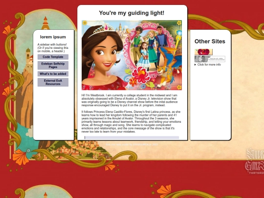 elena/fansite screenshot