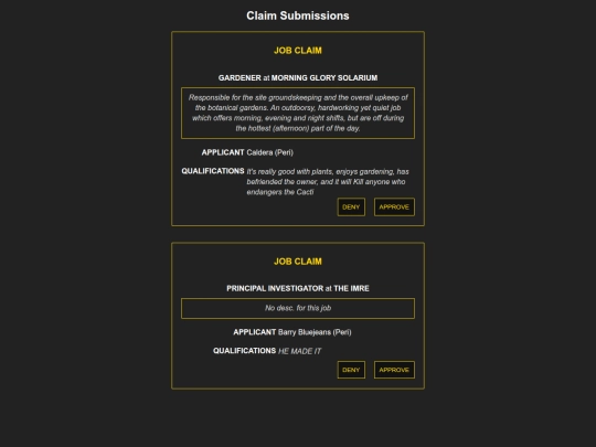 demo/claims screenshot