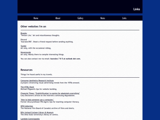 links screenshot