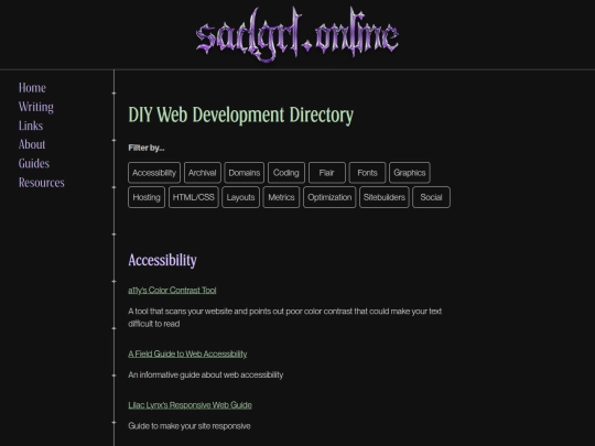 resources/webdev-links screenshot