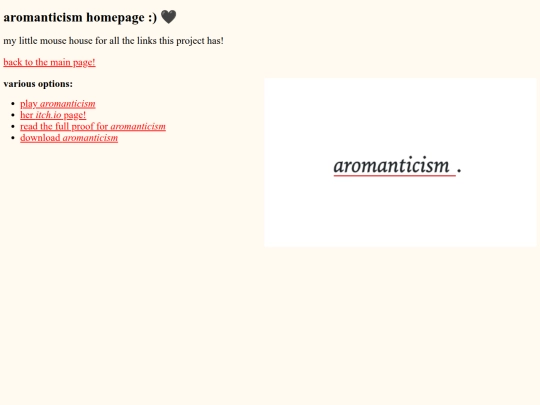 aromanticismhomepage screenshot