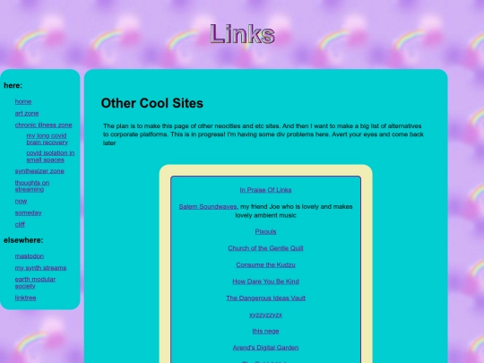 links screenshot