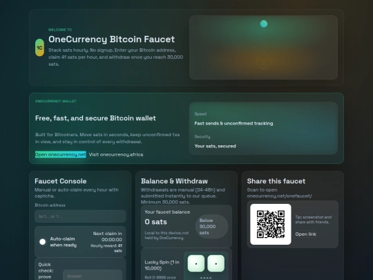 onefaucet screenshot
