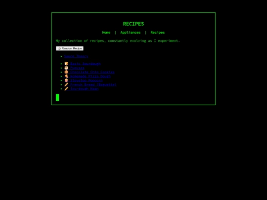 recipes screenshot