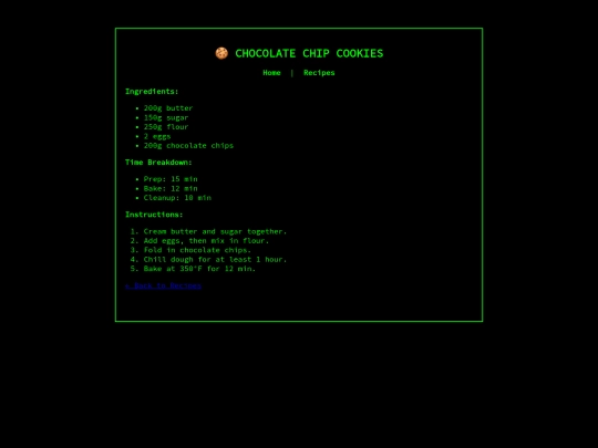 recipes/cookies screenshot