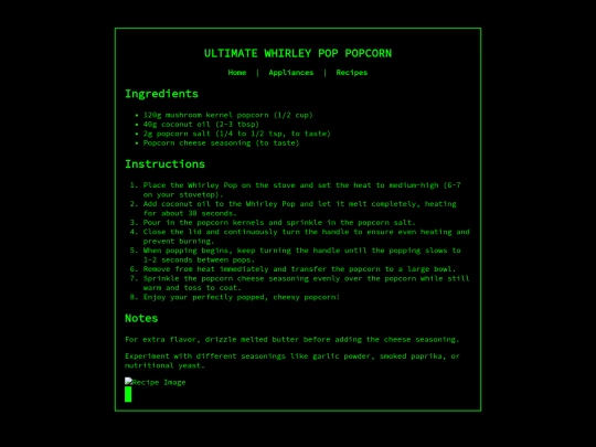 recipes/popcorn screenshot