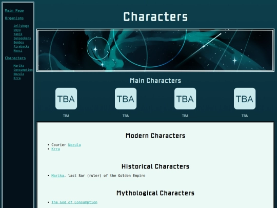 characters/mainpage screenshot