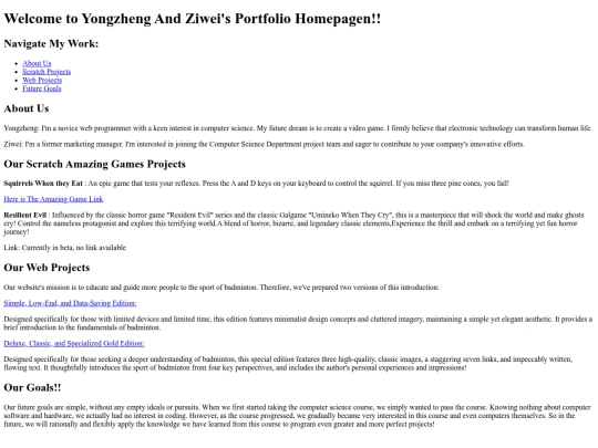 Portfoliohomepage screenshot