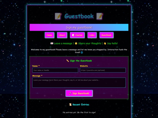 guestbook screenshot