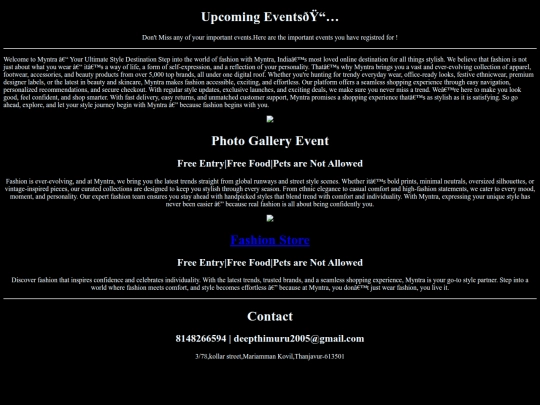 Myntra/event screenshot