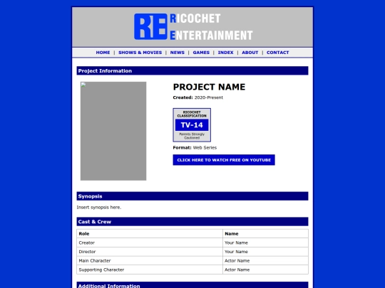 shows-template screenshot