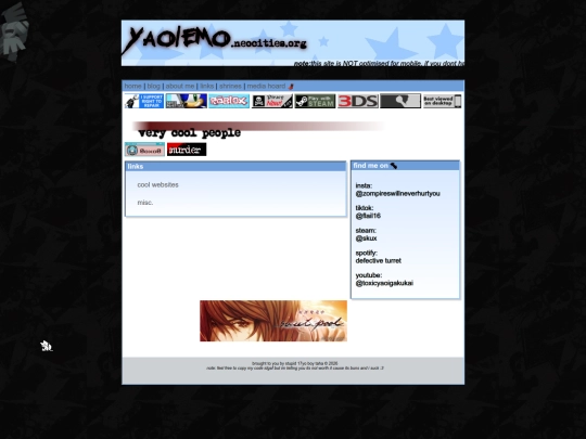 links screenshot