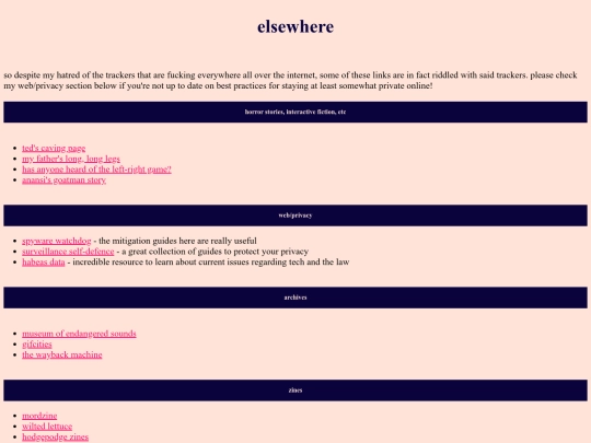 links screenshot