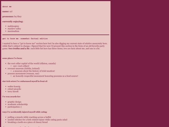 syl/bio screenshot